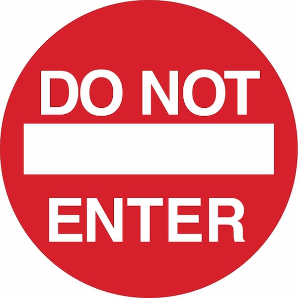Brady Do Not Enter Sign, Vinyl, 17" W, Do Not Enter, Red, White 49801 - main